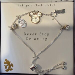 Disney Two-Tone Mickey Mouse Charm Bracelet - Silver & Gold Accents